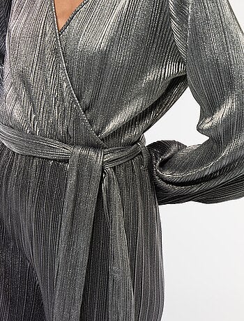 Mono de wide leg en punto plisado