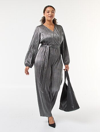 Mono de wide leg en punto plisado