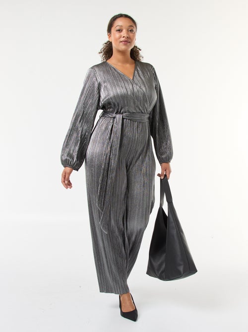 Mono de wide leg en punto plisado - Kiabi