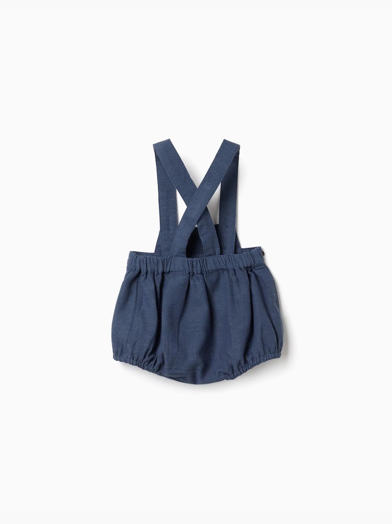 Mono en lino con tirantes ajustables You&Me Azul Azul - Kiabi