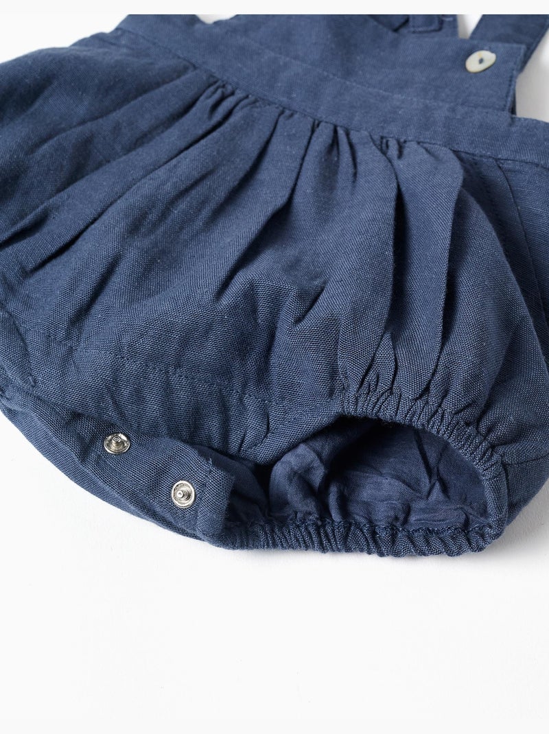 Mono en lino con tirantes ajustables You&Me Azul Azul - Kiabi