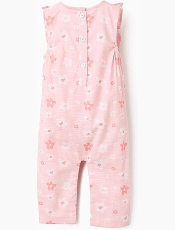 Mono floral de algodón con volantes