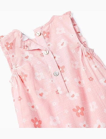 Mono floral de algodón con volantes