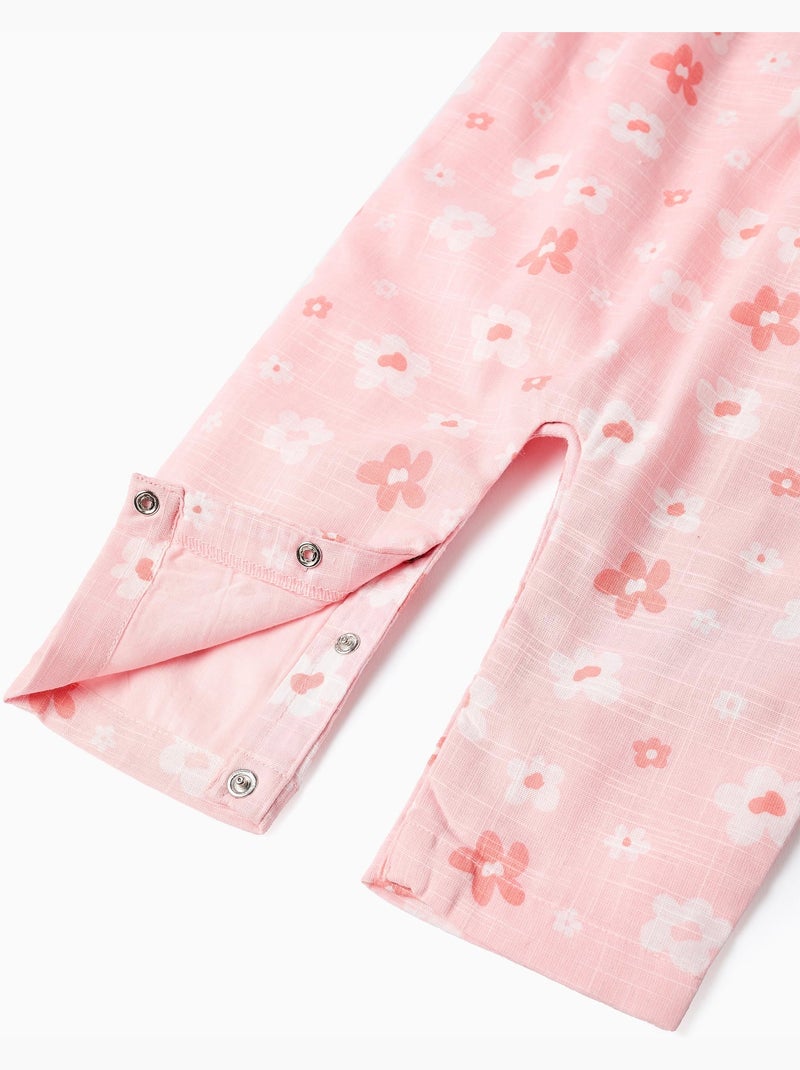 Mono floral de algodón con volantes Rosa claro - Kiabi