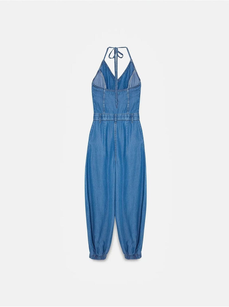 Mono halter de pernera ancha dilvin Azul zafiro - Kiabi