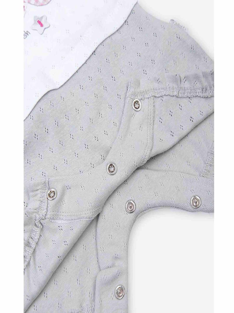 Mono jacquard de algodón orgánico | Kitikate Blanco Gris - Kiabi