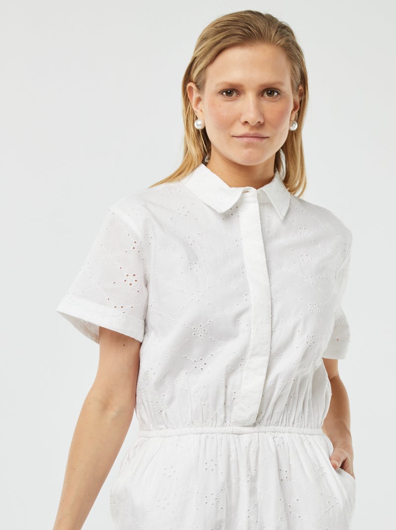 Mono largo bordado BLANCO - Kiabi