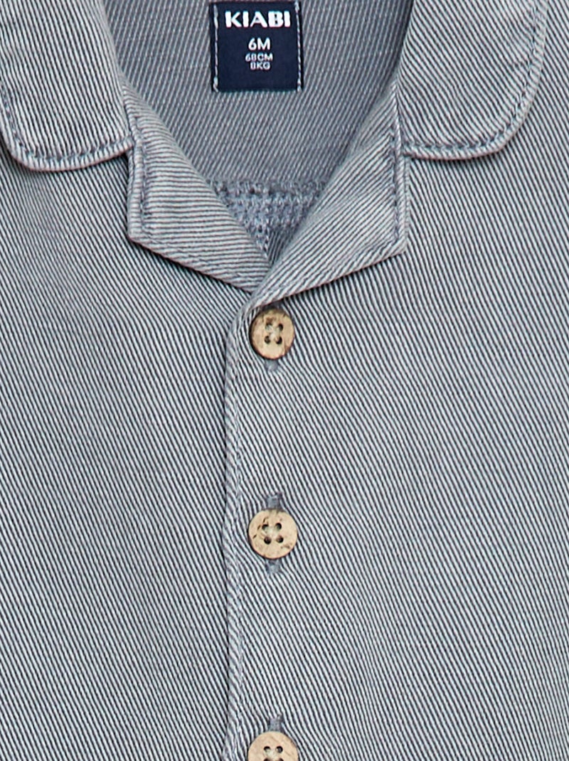 Mono largo con cuello camisero corte relajado Azul - Kiabi