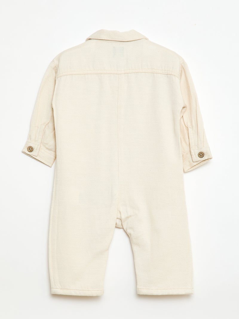 Mono largo con cuello camisero corte relajado Blanco - Kiabi