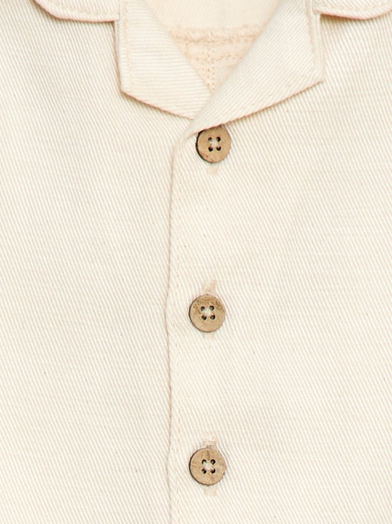 Mono largo con cuello camisero corte relajado Blanco - Kiabi