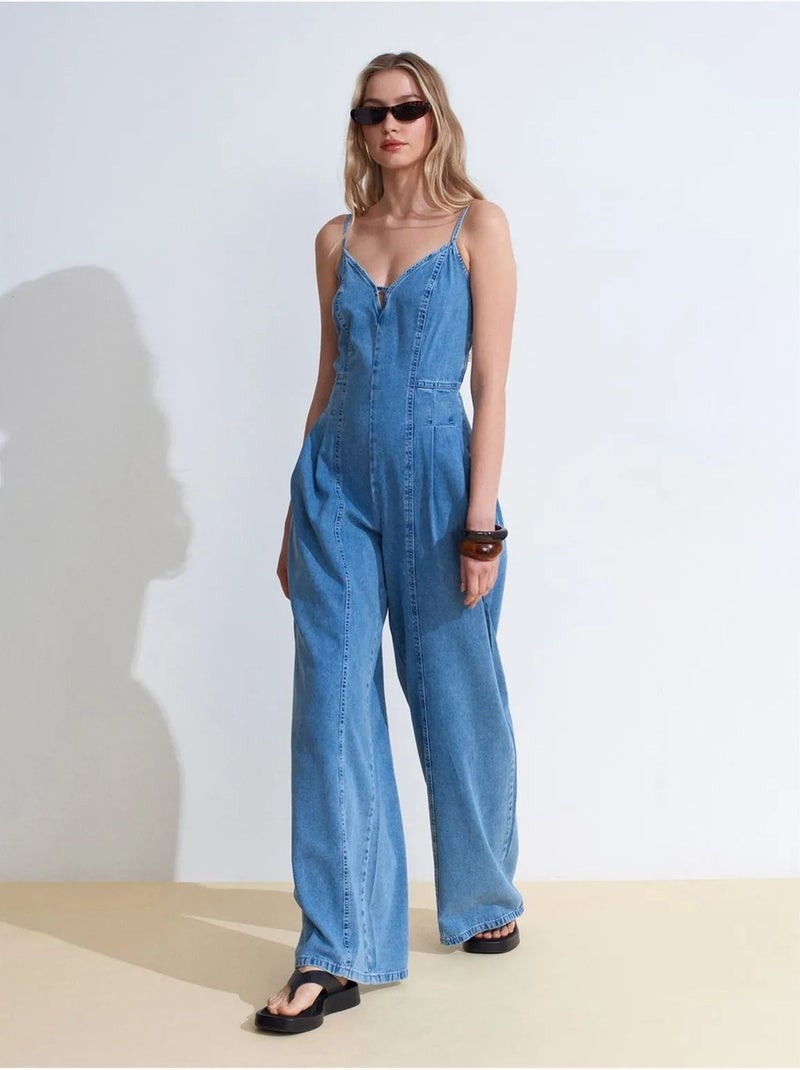 Mono largo de denim dilvin Azul zafiro - Kiabi