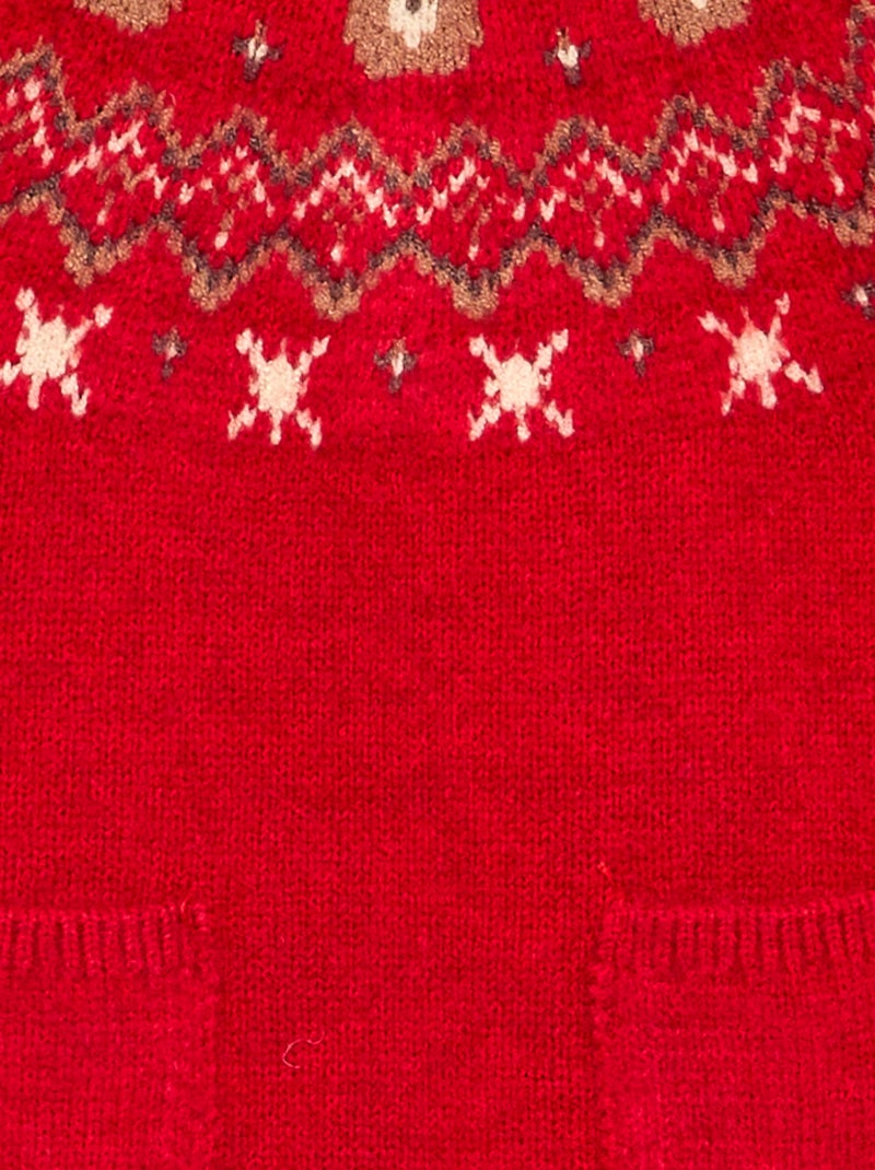 Mono largo de Navidad de punto jacquard Rojo - Kiabi