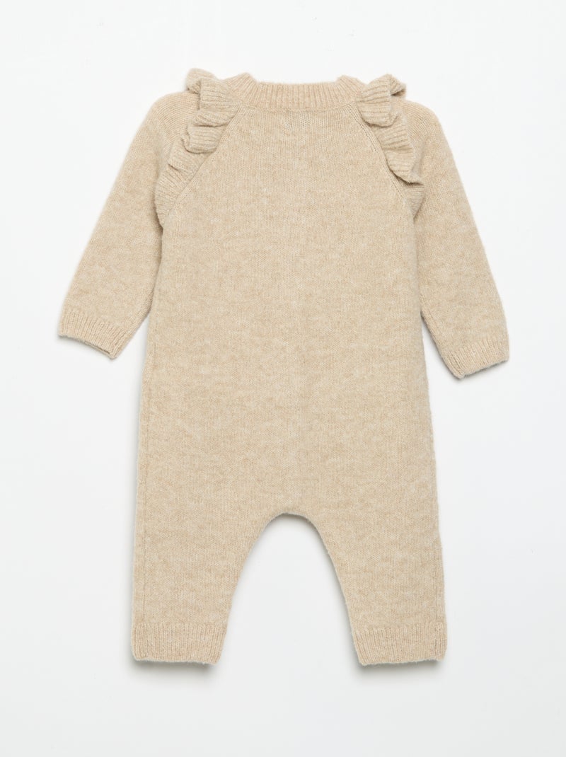Mono largo de punto con corazones Beige - Kiabi