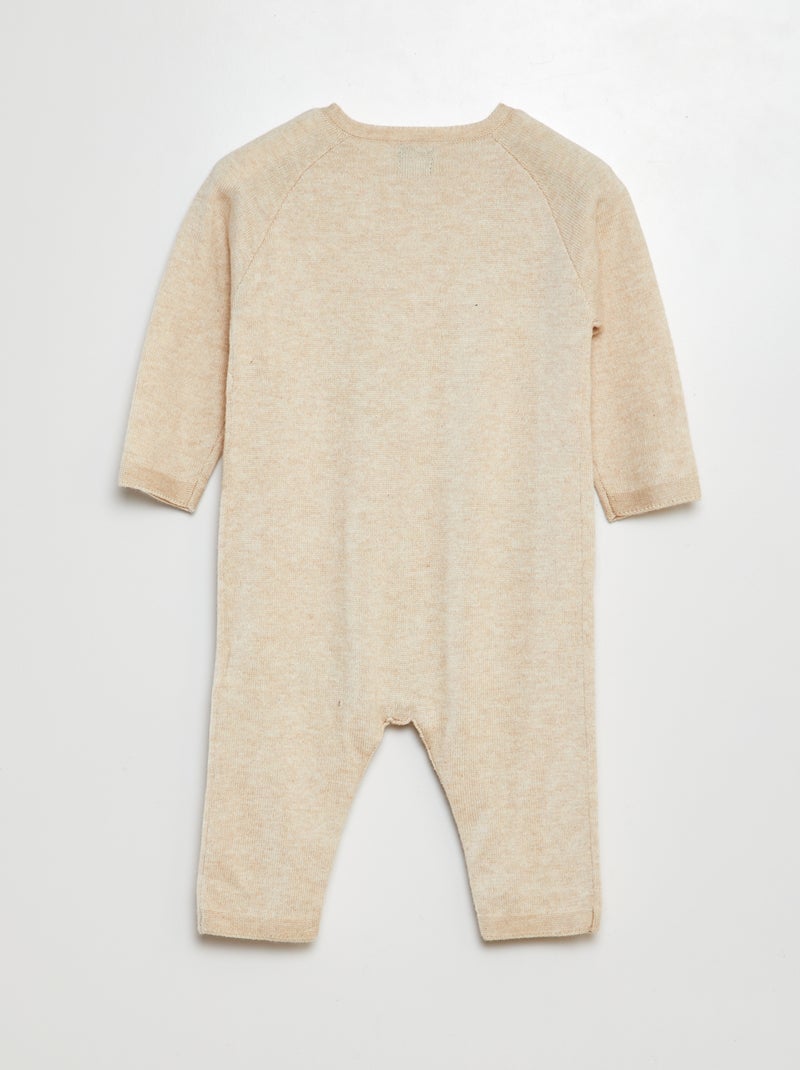 Mono largo de punto tricotado con botones BEIGE - Kiabi