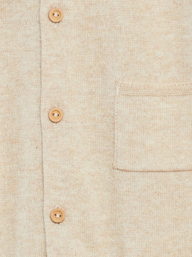 Mono largo de punto tricotado con botones BEIGE - Kiabi