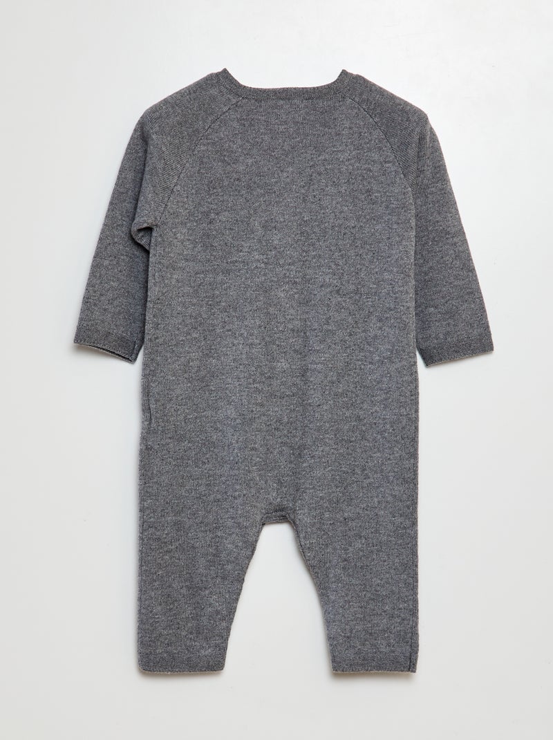 Mono largo de punto tricotado con botones GRIS - Kiabi