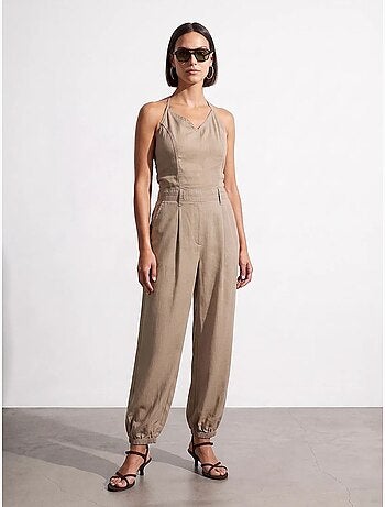 Mono largo de tencel con cuello halter dilvin