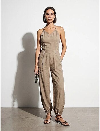 Mono largo de tencel con cuello halter dilvin