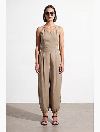 Mono largo de tencel con cuello halter dilvin