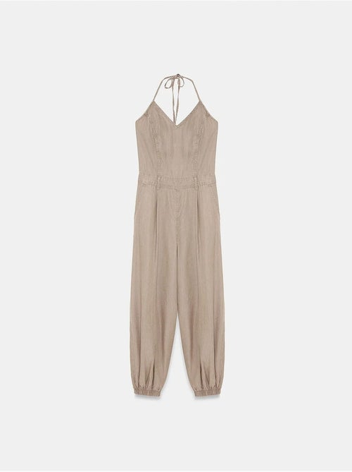 Mono largo de tencel con cuello halter dilvin - Kiabi