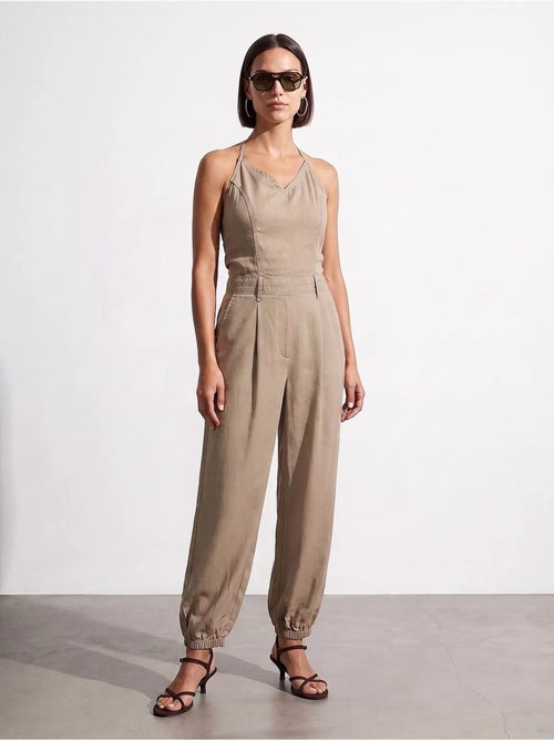 Mono largo de tencel con cuello halter dilvin - Kiabi