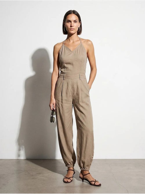 Mono largo de tencel con cuello halter dilvin - Kiabi