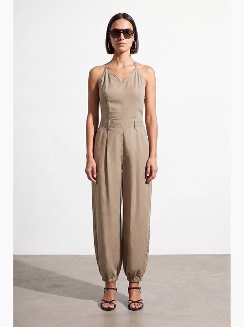 Mono largo de tencel con cuello halter dilvin - Kiabi