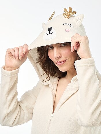 Mono largo polar con diseño de ciervo