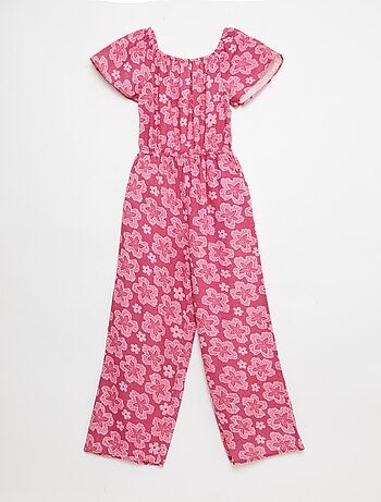 Mono pantalón ancho de manga corta