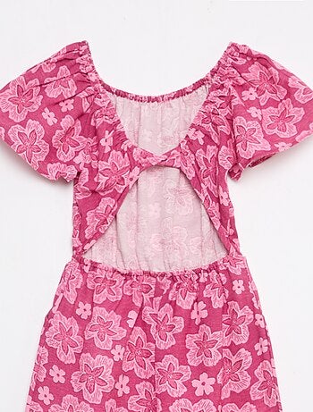 Mono pantalón ancho de manga corta