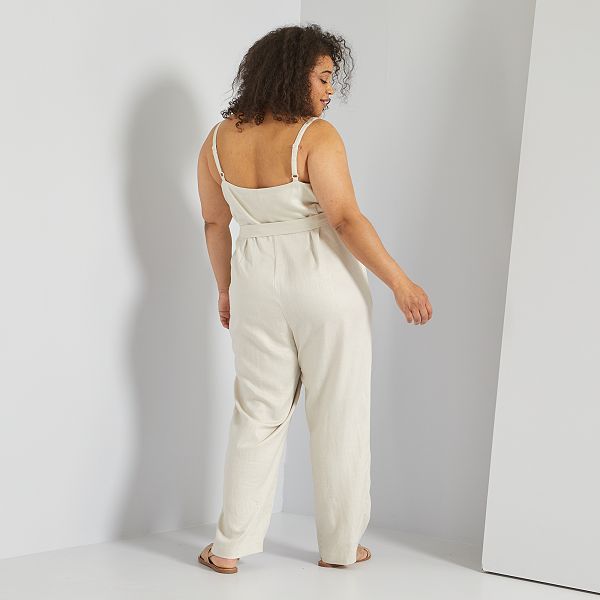 Mono pantalón tallas grandes mujer - blanco caliza - Kiabi - 35,00€