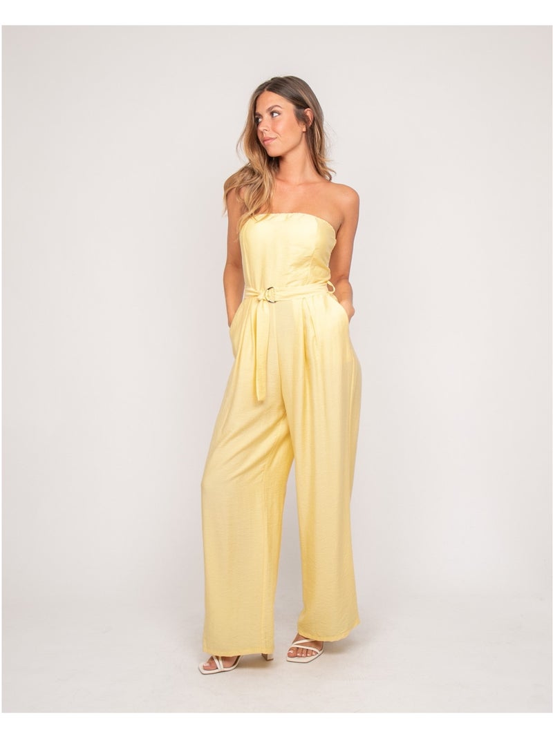 Mono pantalón bustier EVILIA Amarillo - Kiabi