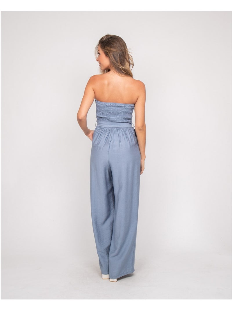 Mono pantalón bustier EVILIA Azul - Kiabi