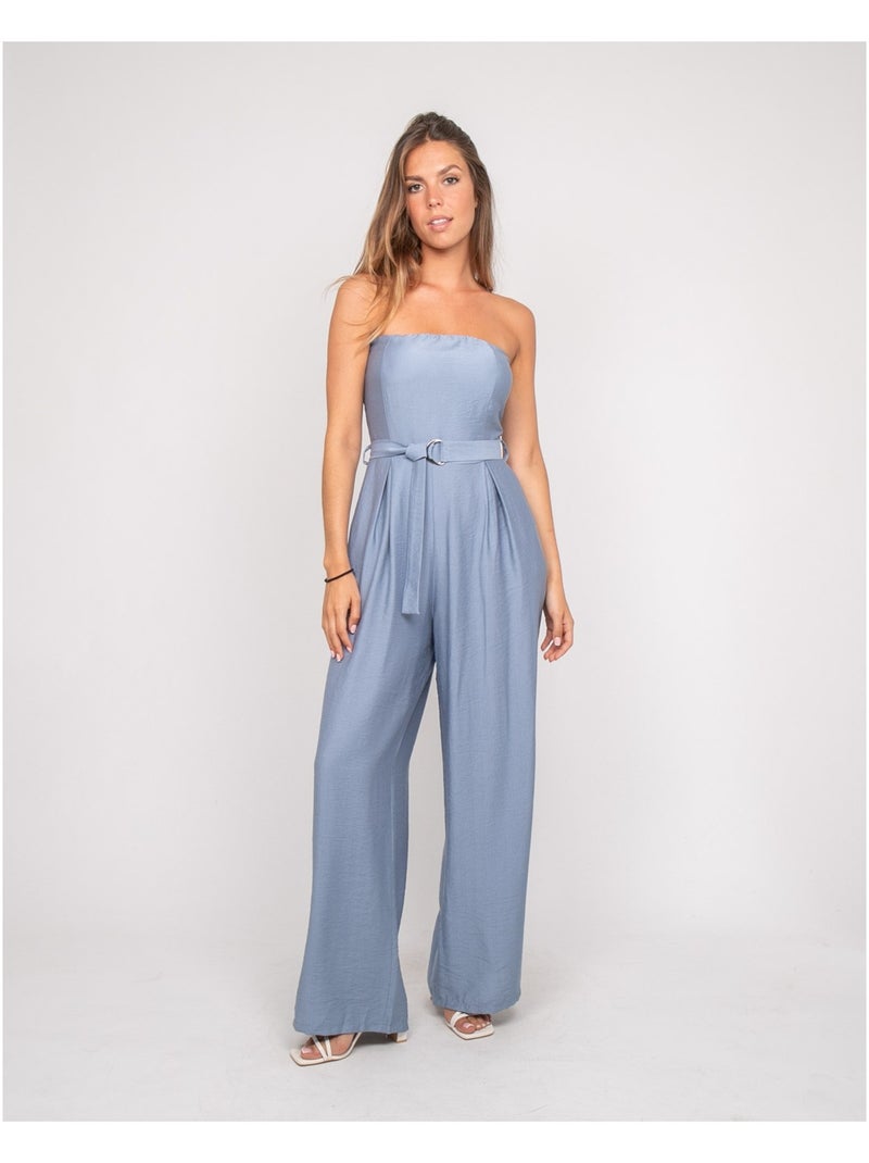 Mono pantalón bustier EVILIA Azul - Kiabi