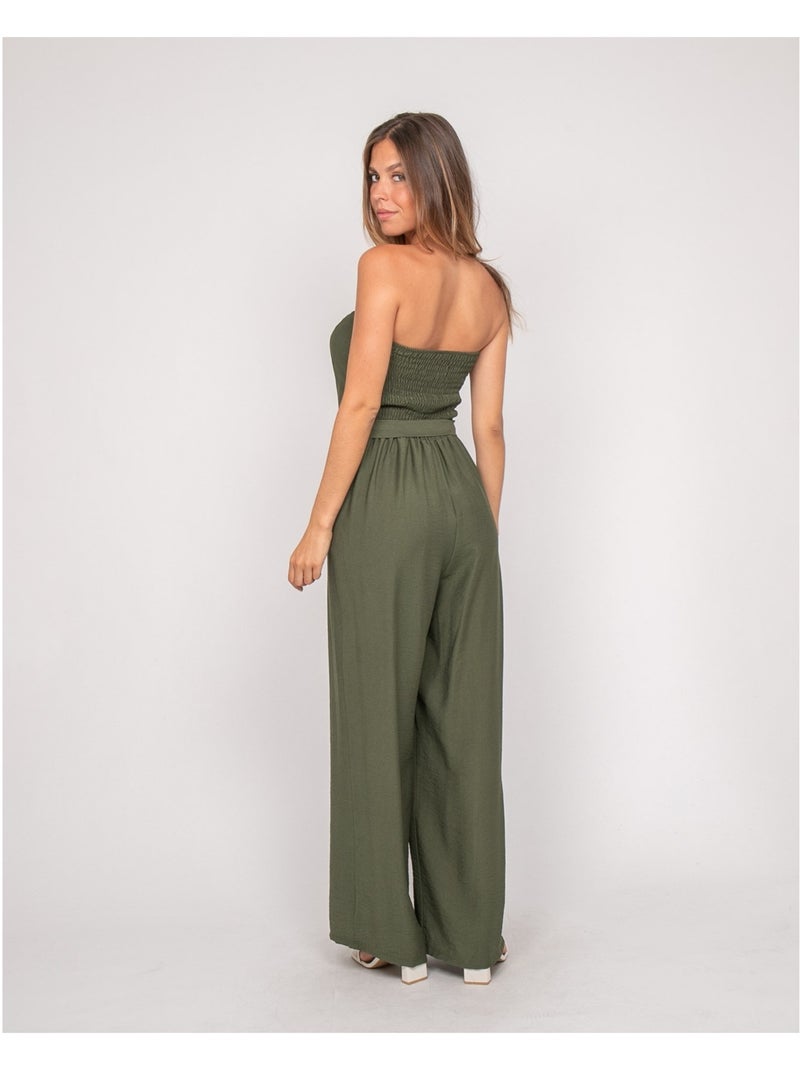 Mono pantalón bustier EVILIA Caqui - Kiabi