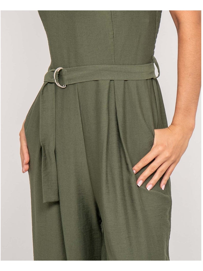 Mono pantalón bustier EVILIA Caqui - Kiabi