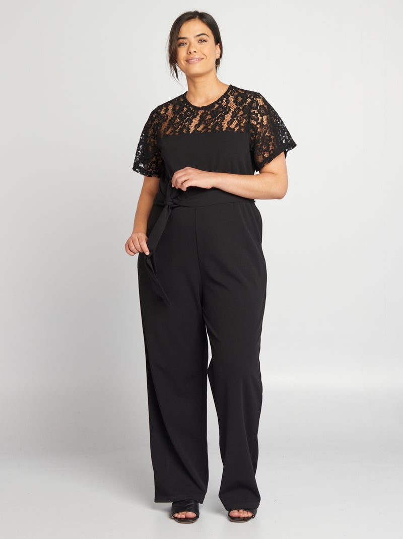 Mono pantalón con encaje NEGRO - Kiabi