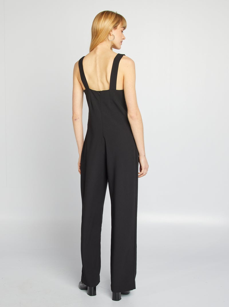 Mono pantalón con lazo de fantasía negro - Kiabi