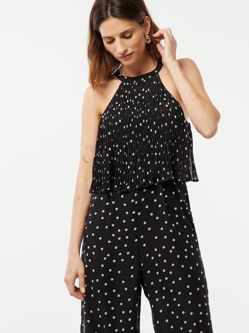 Mono pantalón con parte superior plisada con sisa americana BLANCO - Kiabi