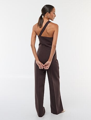 Mono pantalón con tirante asimétrico y detalles