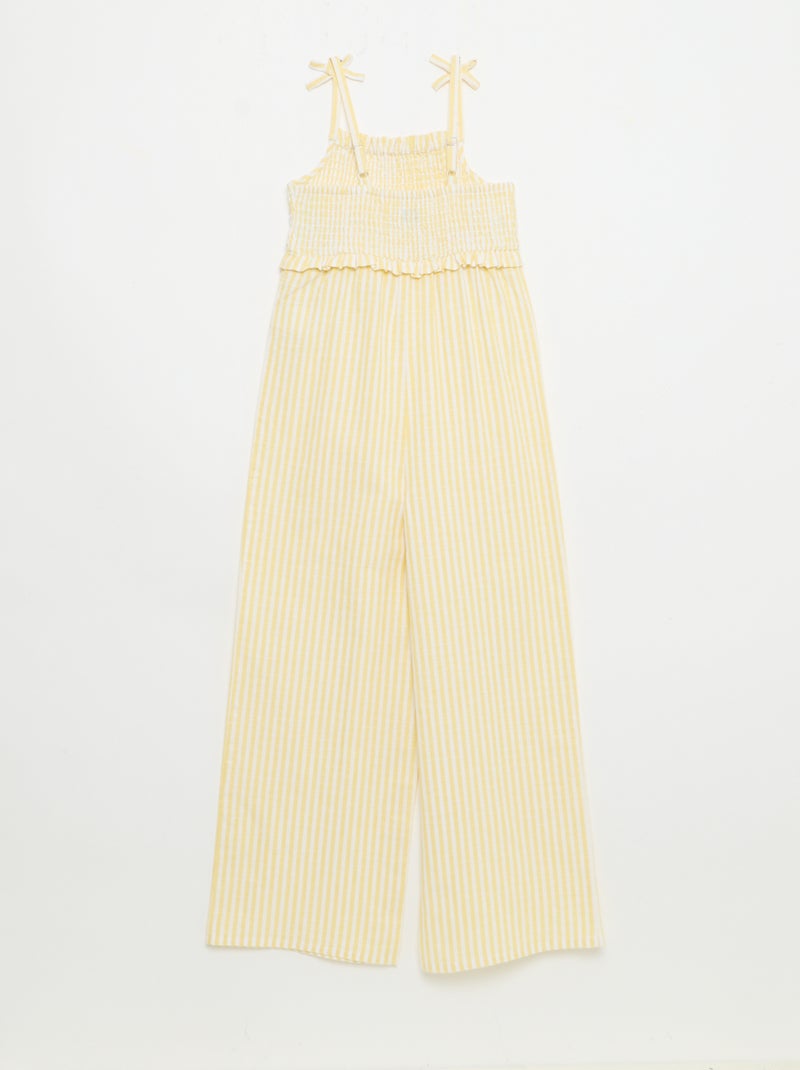 Mono pantalón con tirantes Amarillo - Kiabi