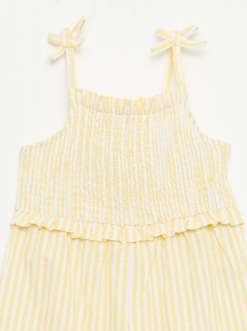 Mono pantalón con tirantes Amarillo - Kiabi