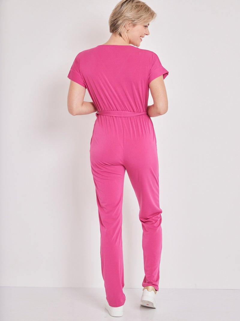 Mono pantalón de punto elástico - Afibel Rosa - Kiabi