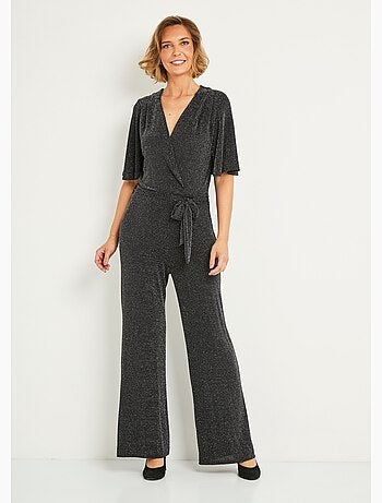 Mono pantalón envolvente brillante - Afibel