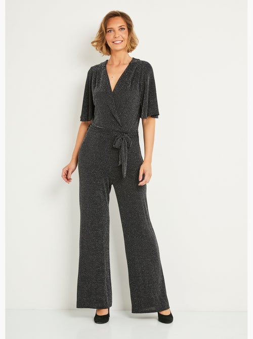 Mono pantalón envolvente brillante - Kiabi