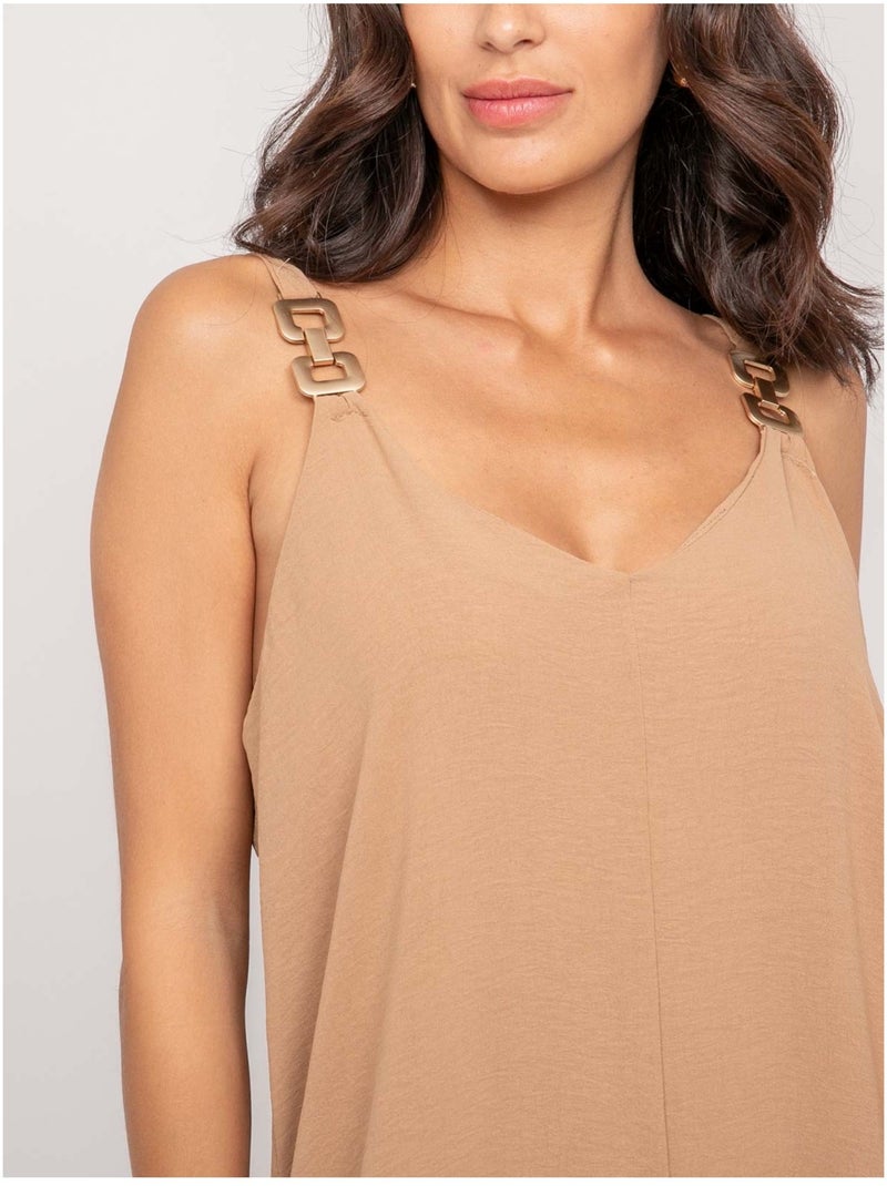 Mono pantalón fluido ECHINE Beige - Kiabi