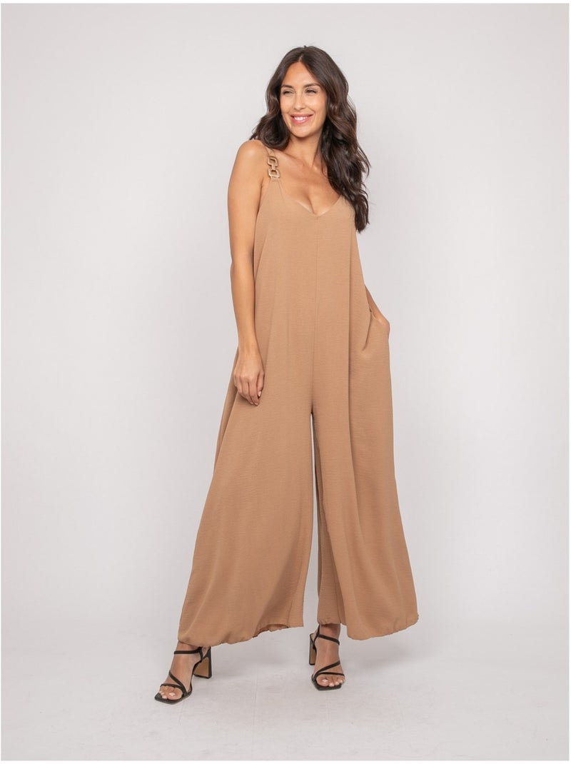 Mono pantalón fluido ECHINE Beige - Kiabi