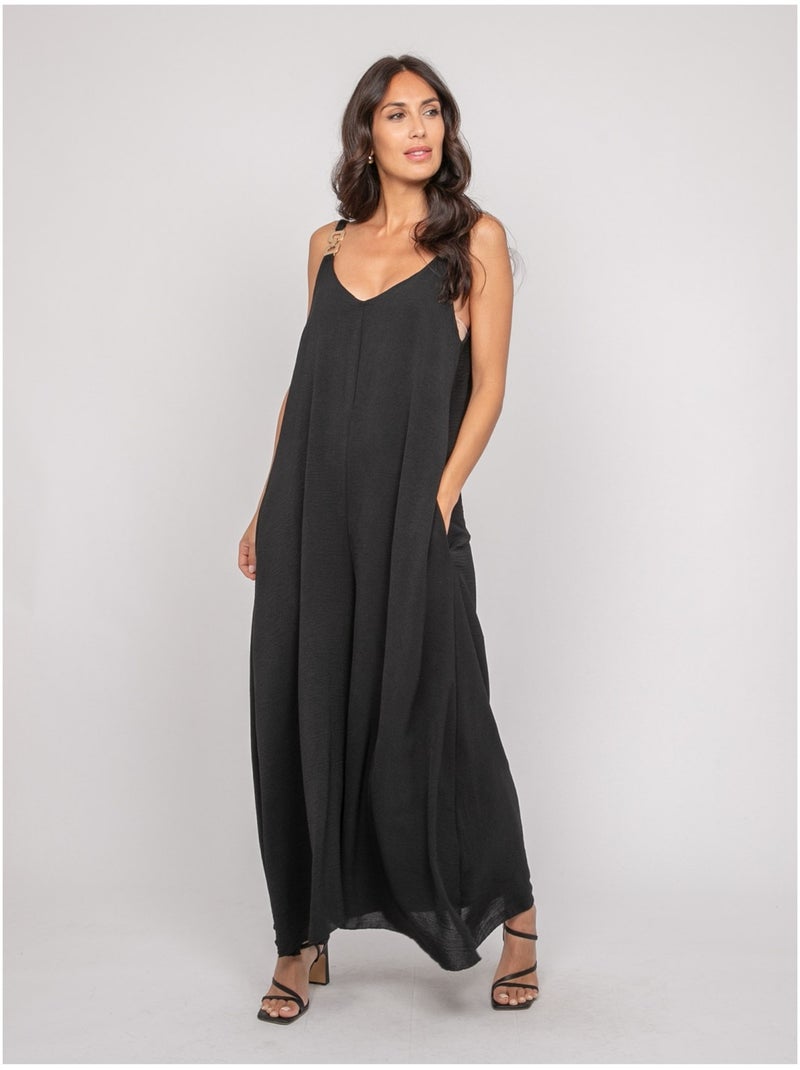 Mono pantalón fluido ECHINE Negro - Kiabi