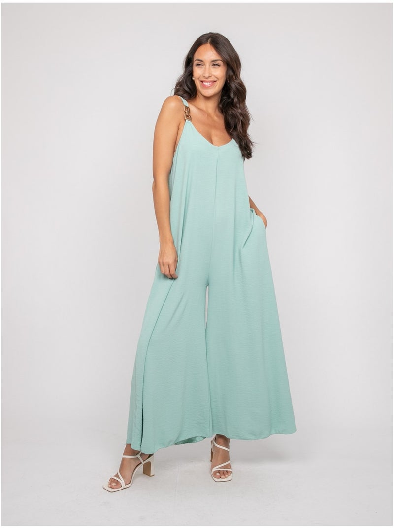 Mono pantalón fluido ECHINE Verde agua - Kiabi