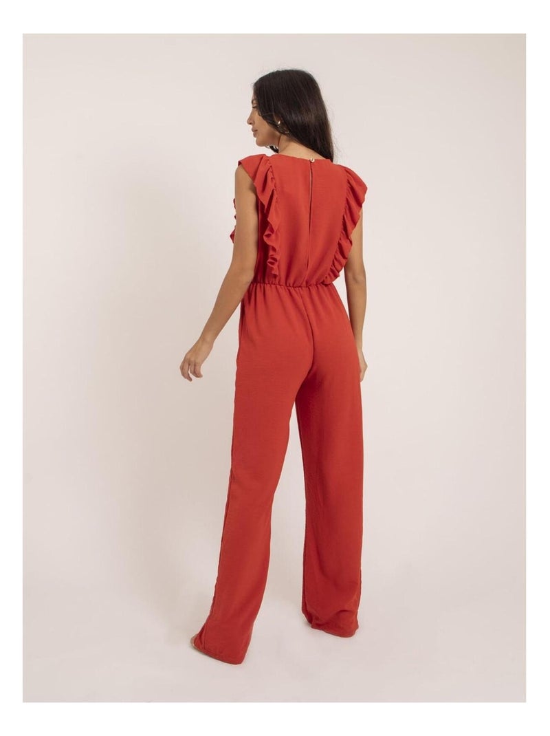 Mono pantalón fluido ELVIRA Naranja coral - Kiabi